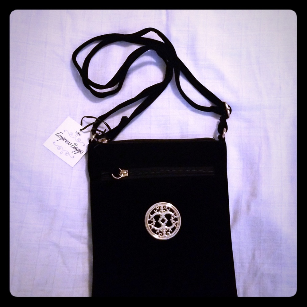 Cross body black Suede